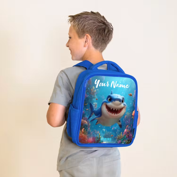 Kids backpack - Blue - Reef - Coral - Shark - Animal — 2