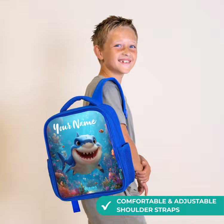 Kids backpack - Blue - Reef - Coral - Shark - Animal — 4