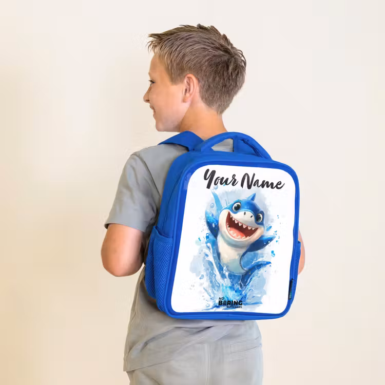 Kids backpack - Blue - Shark - Teeth - Water — 2