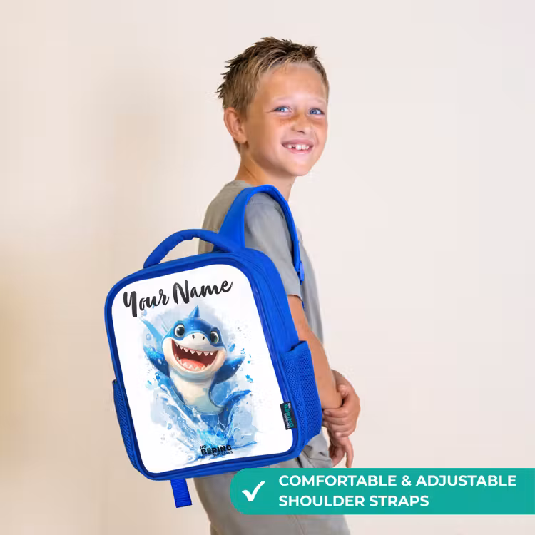 Kids backpack - Blue - Shark - Teeth - Water — 4
