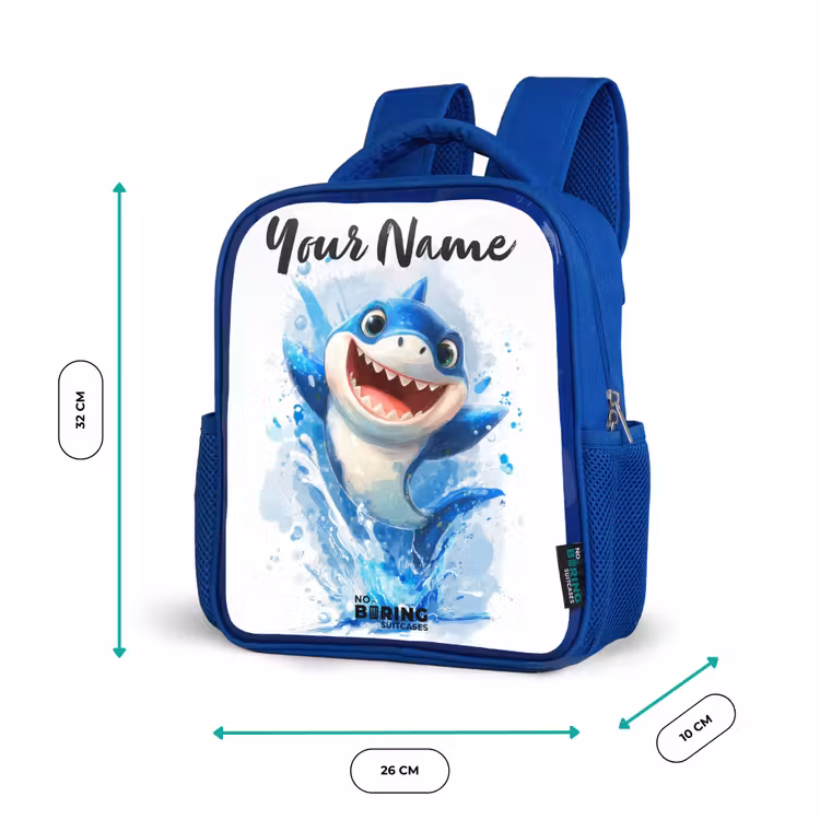 Kids backpack - Blue - Shark - Teeth - Water — 6