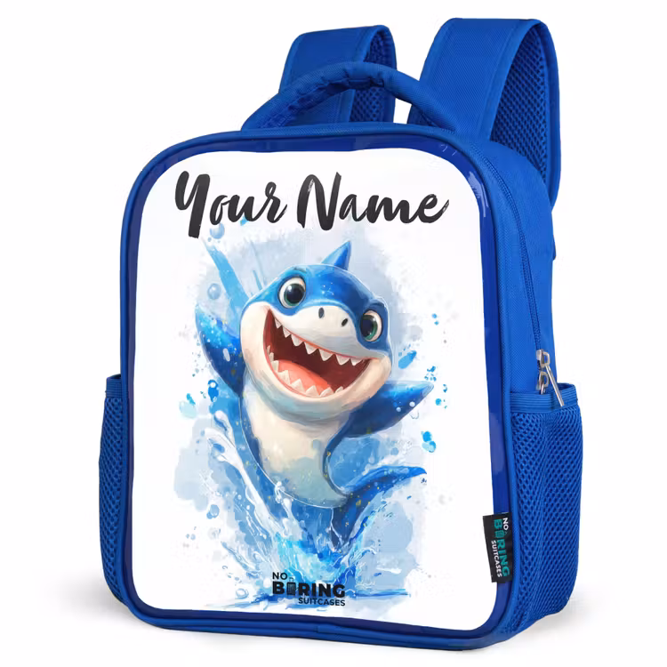 Kids backpack - Blue - Shark - Teeth - Water — 7