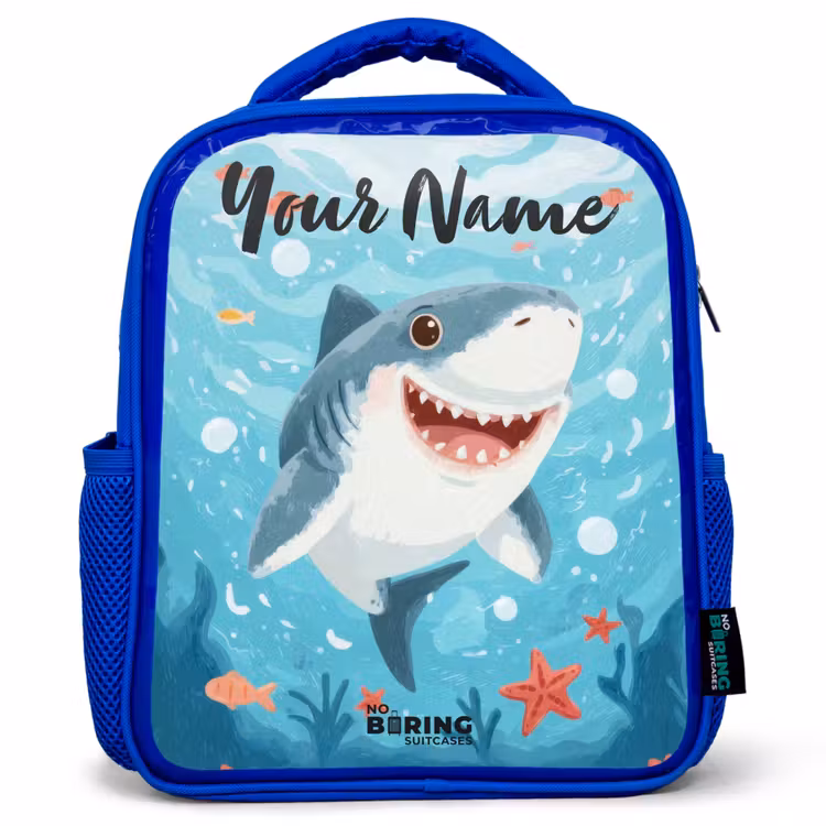 Kids backpack - Blue - Shark - Water - Sea — 1