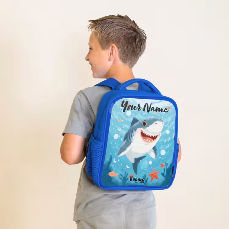 Kids backpack - Blue - Shark - Water - Sea — 2