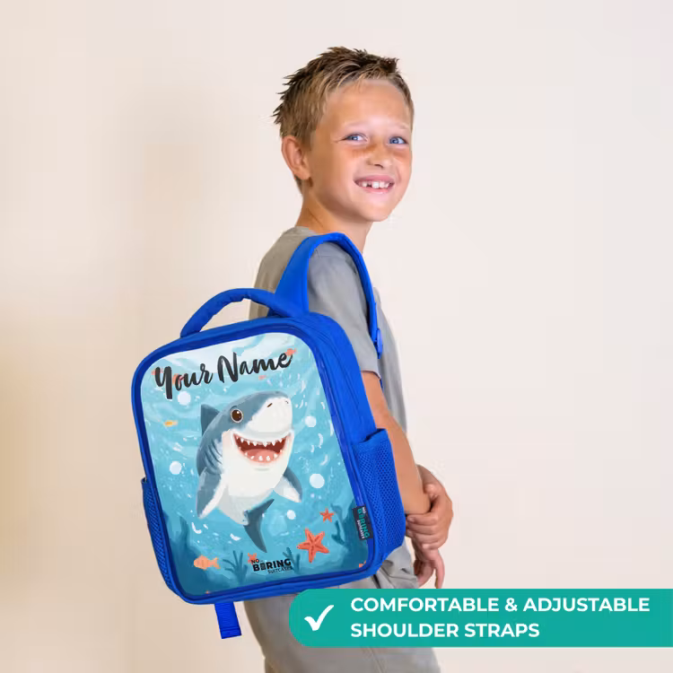 Kids backpack - Blue - Shark - Water - Sea — 4