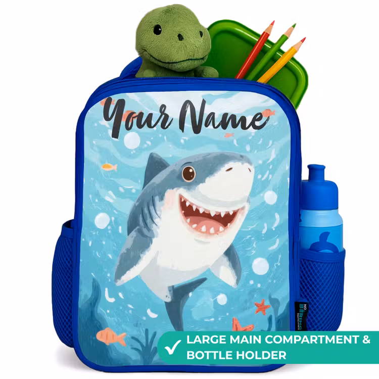 Kids backpack - Blue - Shark - Water - Sea — 5