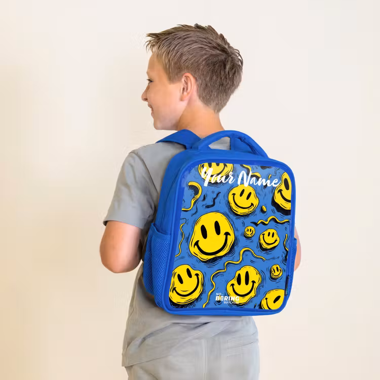 Kids backpack - Blue - Smiley - Blue - Yellow — 2