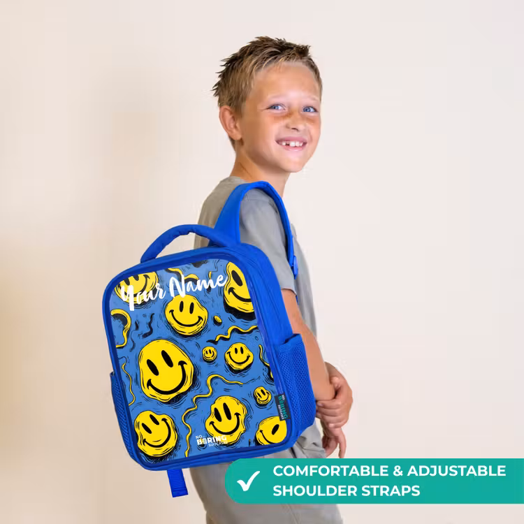 Kids backpack - Blue - Smiley - Blue - Yellow — 4