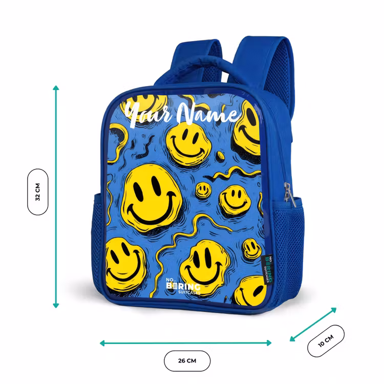 Kids backpack - Blue - Smiley - Blue - Yellow — 6