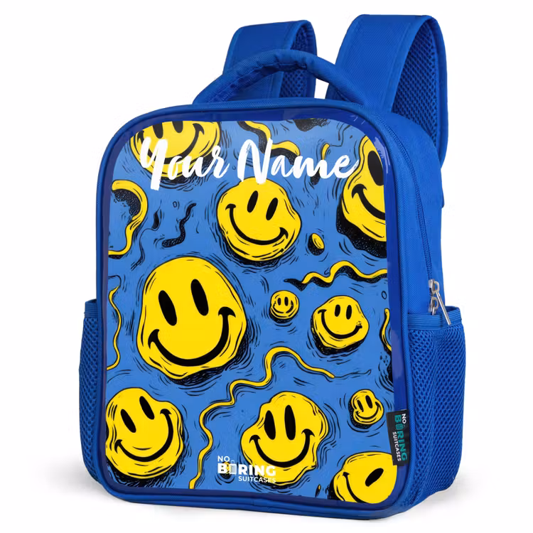 Kids backpack - Blue - Smiley - Blue - Yellow — 7