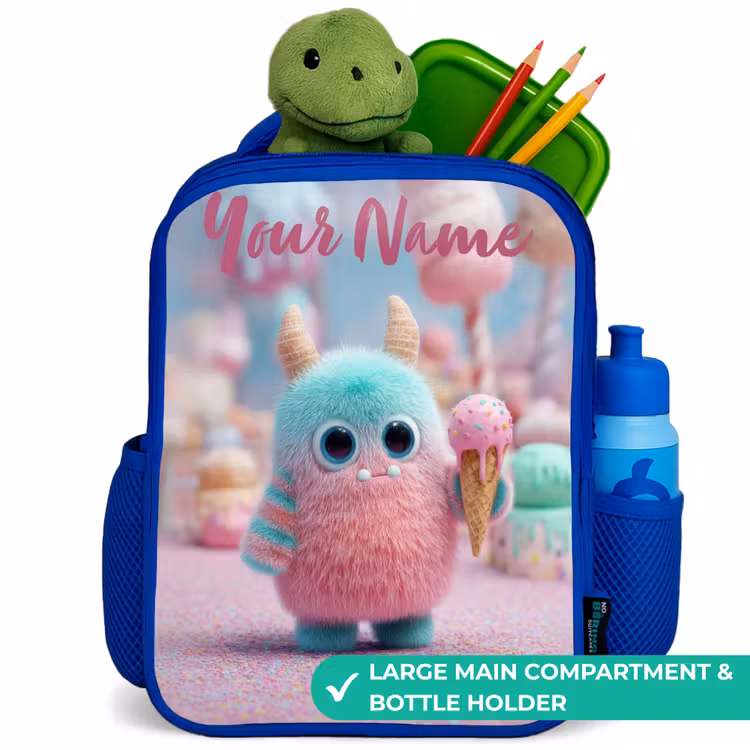 Kids backpack - Blue - Sweet Monster Candy Adventure — 5