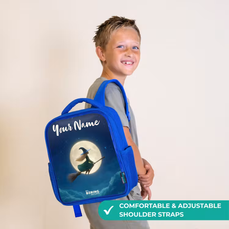 Kids backpack - Blue - Witch in Moonlight Flight — 4