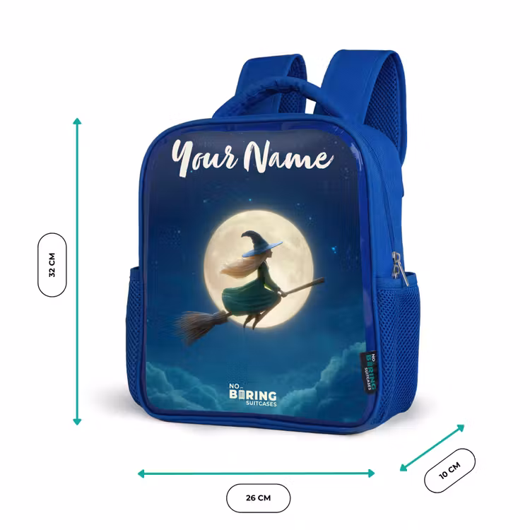 Kids backpack - Blue - Witch in Moonlight Flight — 6