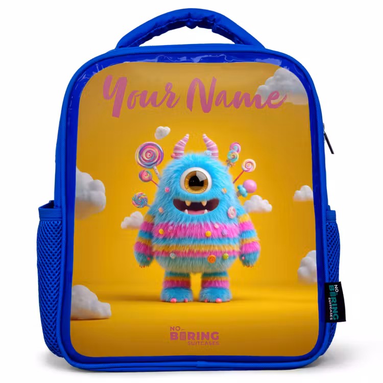 Kids backpack - Blue - Candy - Monster - Rainbow — 1