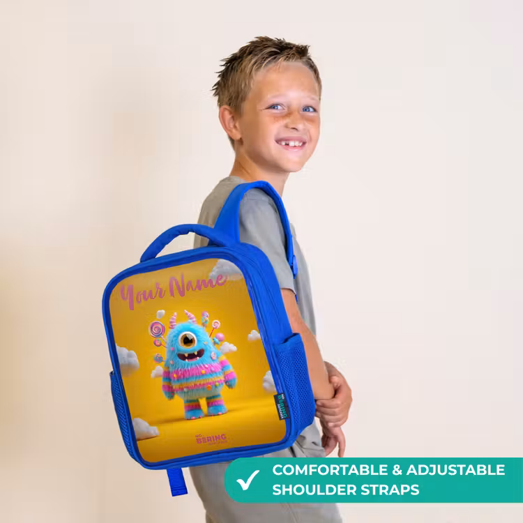 Kids backpack - Blue - Candy - Monster - Rainbow — 4