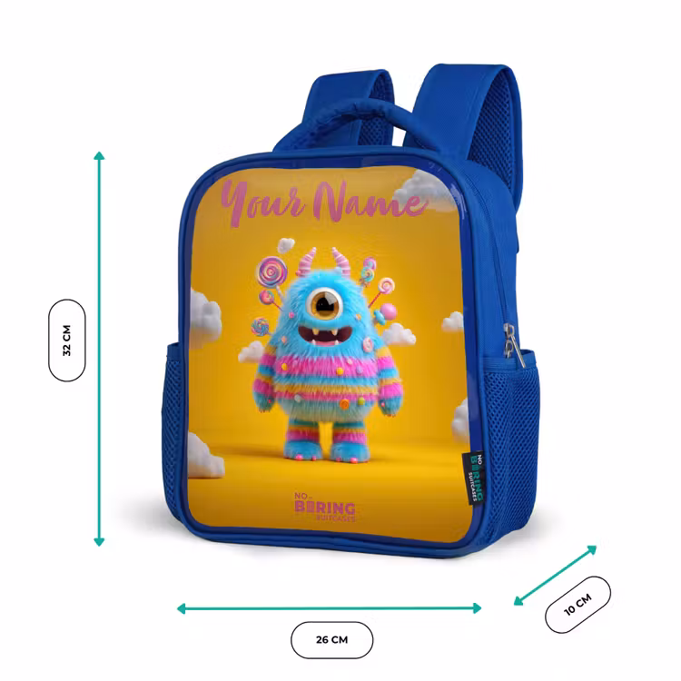 Kids backpack - Blue - Candy - Monster - Rainbow — 6