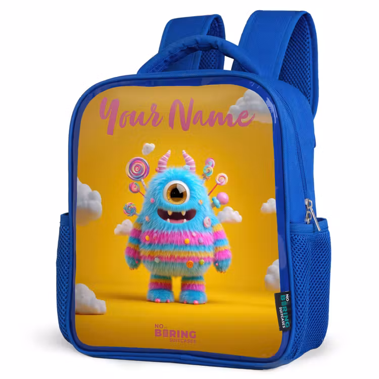 Kids backpack - Blue - Candy - Monster - Rainbow — 7