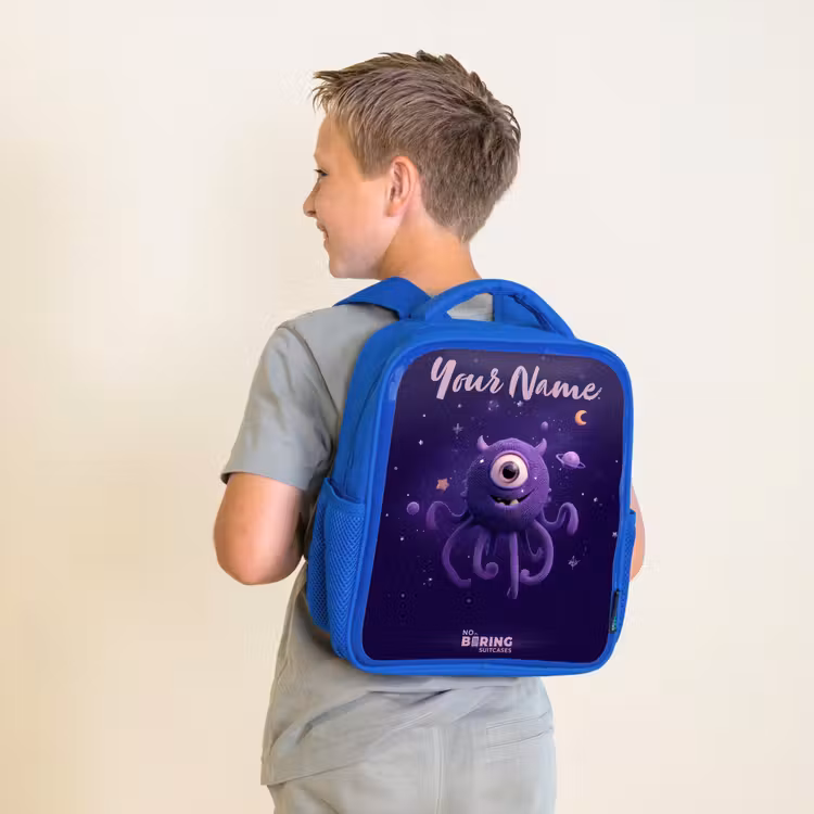 Kids backpack - Blue - Cosmic tentacle monster — 2