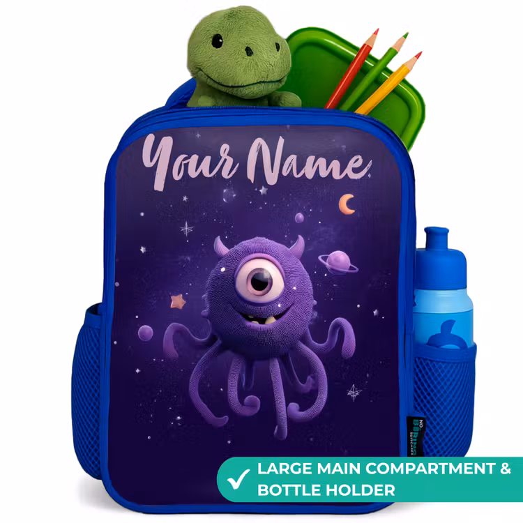 Kids backpack - Blue - Cosmic tentacle monster — 5