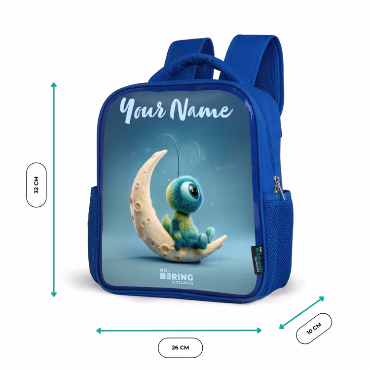 Kids backpack - Blue - Dreamy Creature on the Moon — 6