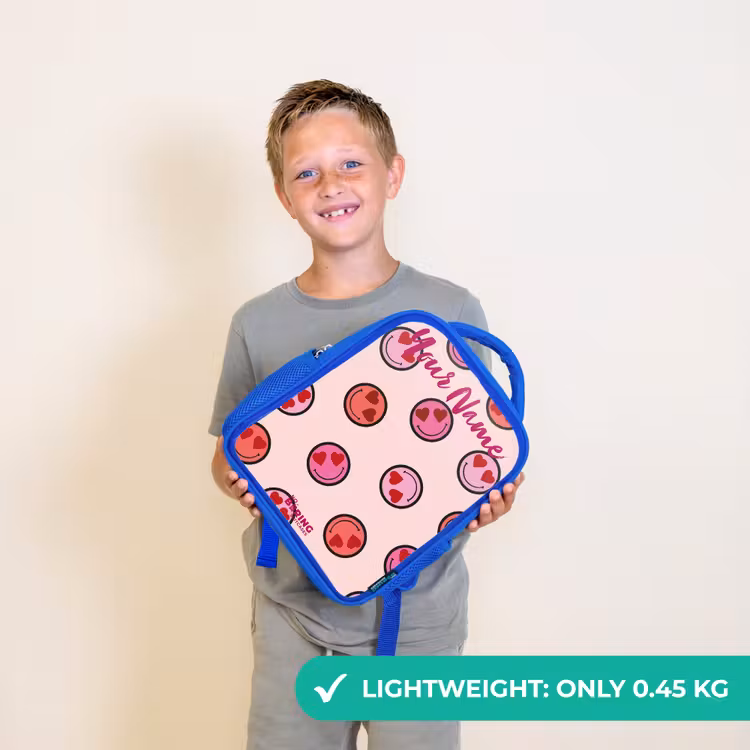 Kids backpack - Blue - Heart - Smiley - Pattern — 3