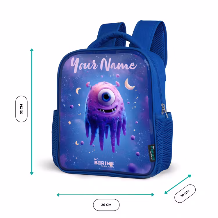 Kids backpack - Blue - Merry purple eye in space — 6