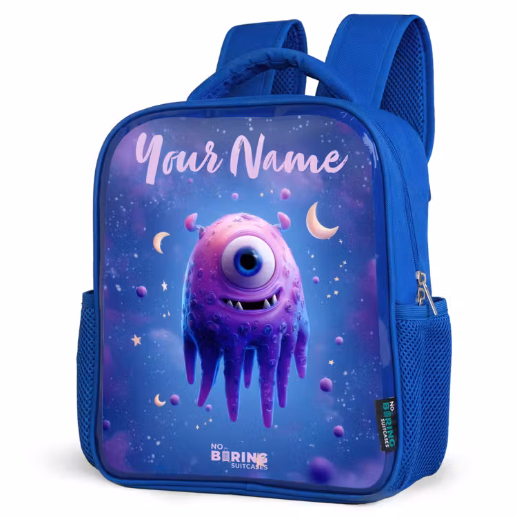 Kids backpack - Blue - Merry purple eye in space — 7