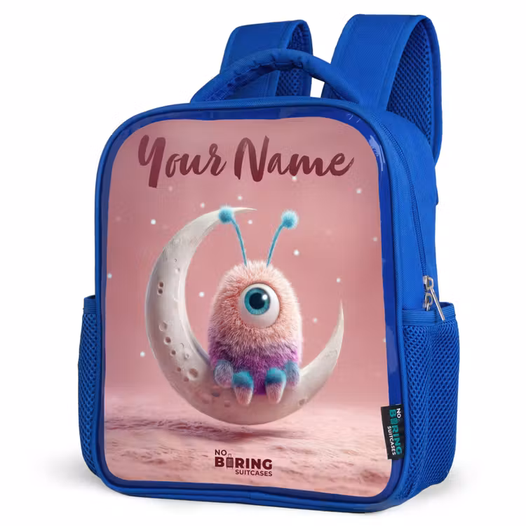 Kids backpack - Blue - Moon rocker with Fluffy Weasel — 7