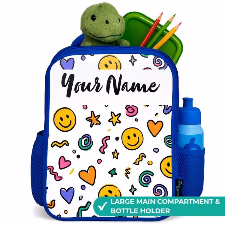 Kids backpack - Blue - Smiley - Heart - Star — 5