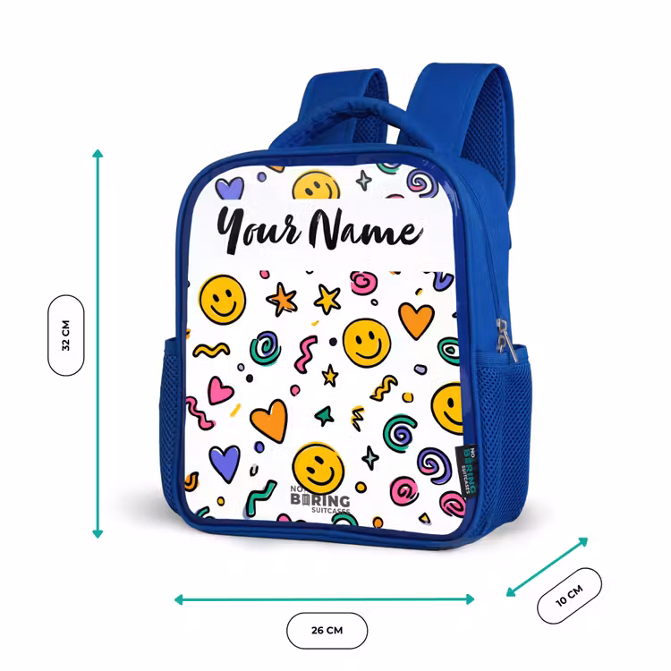 Kids backpack - Blue - Smiley - Heart - Star — 6