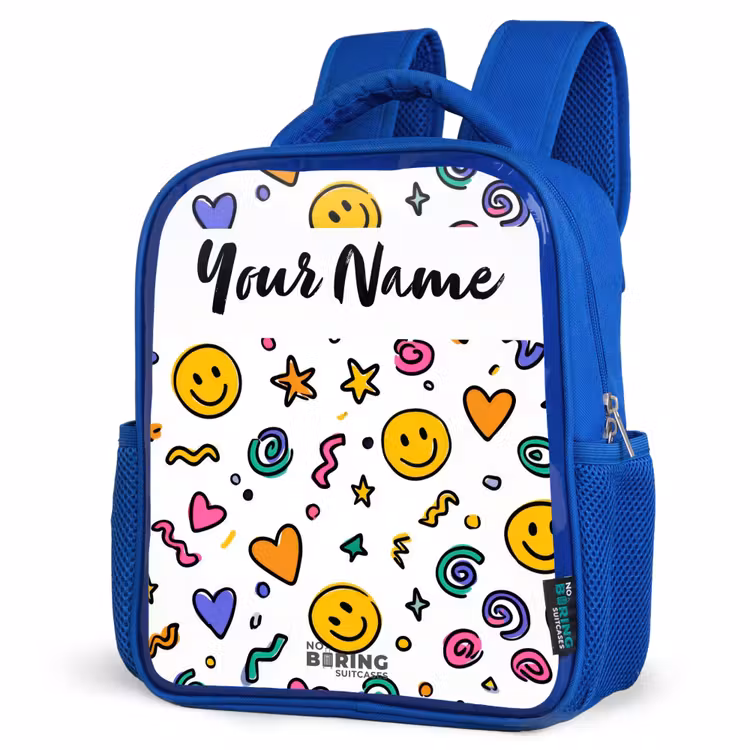 Kids backpack - Blue - Smiley - Heart - Star — 7