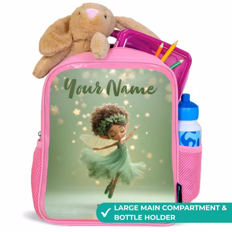 Kids backpack - Pink - Dancing fairy in green light — 2