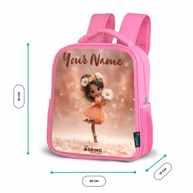 Kids backpack - Pink - Fairy with daisies — 3