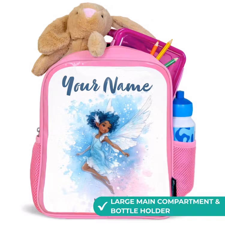 Kids backpack - Pink - Flying fairy in shades of blue — 2