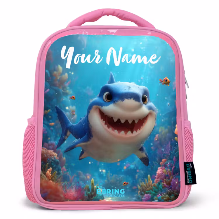 Kids backpack - Pink - Reef - Coral - Shark - Animal — 1