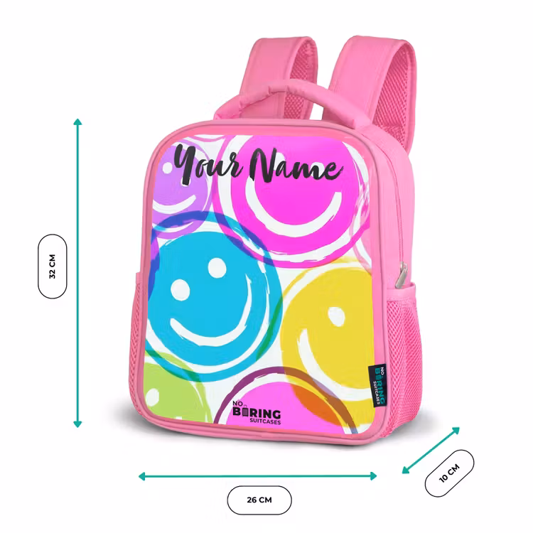 Kids backpack - Pink - Colorful explosion of smiles — 3