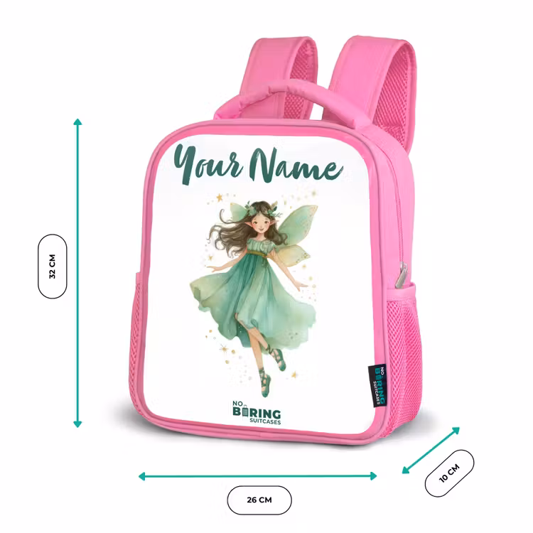 Kids backpack - Pink - Floating green elf — 3