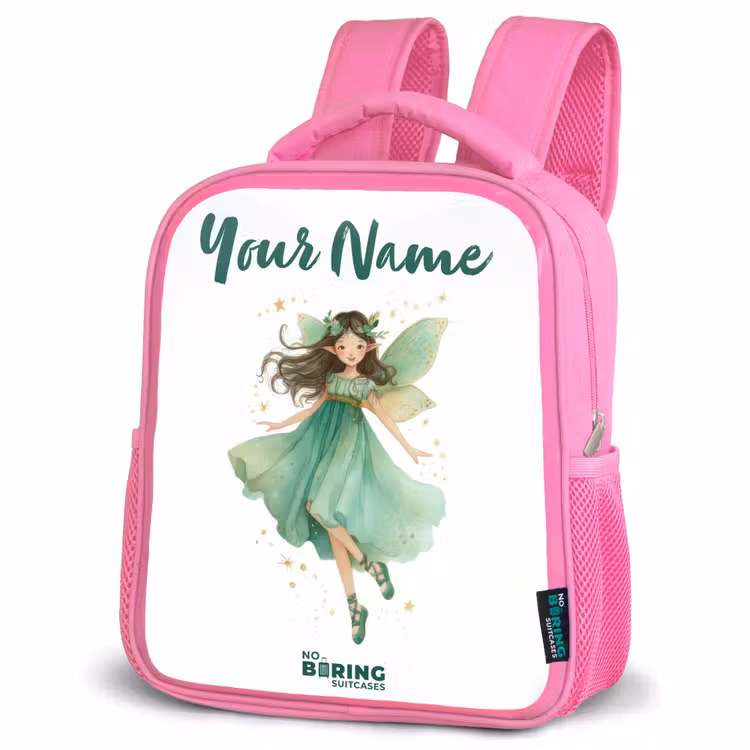 Kids backpack - Pink - Floating green elf — 4