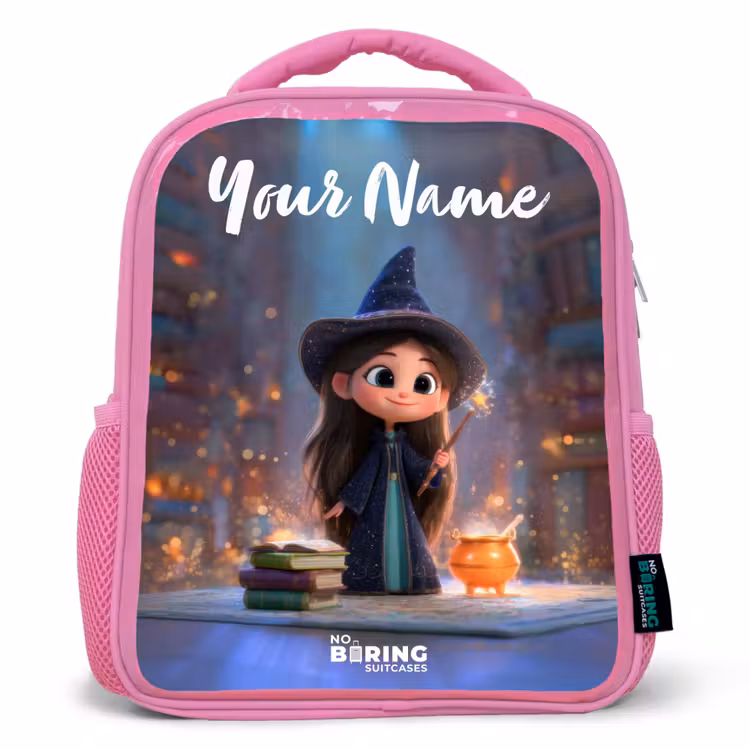 Kids backpack - Pink - Little enchantress in library — 1