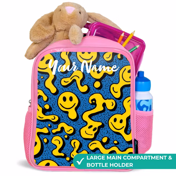 Kids backpack - Pink - Smiley - Yellow - Blue — 2