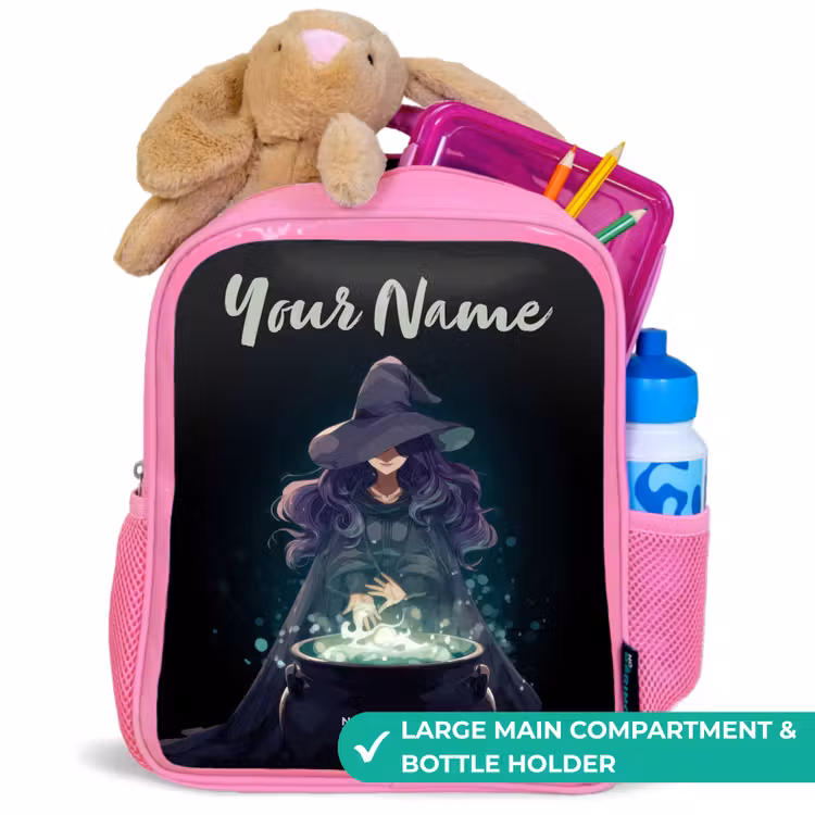 Kids backpack - Pink - Witch - Cauldron - Magic — 2