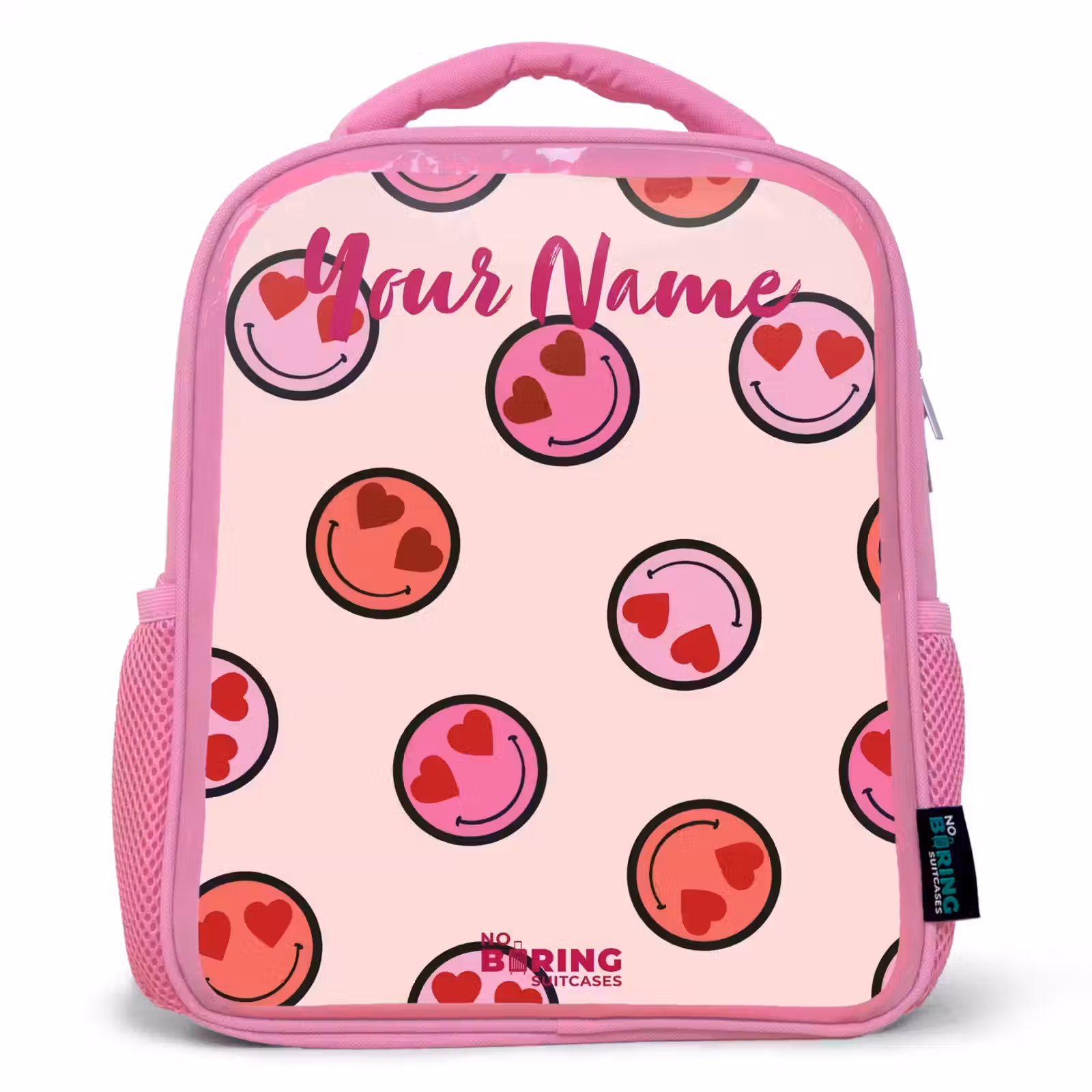 Kids backpack - Pink - Heart - Smiley - Pattern — 1