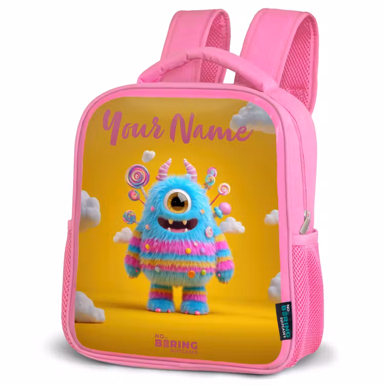 Kids backpack - Pink - Candy - Monster - Rainbow — 4