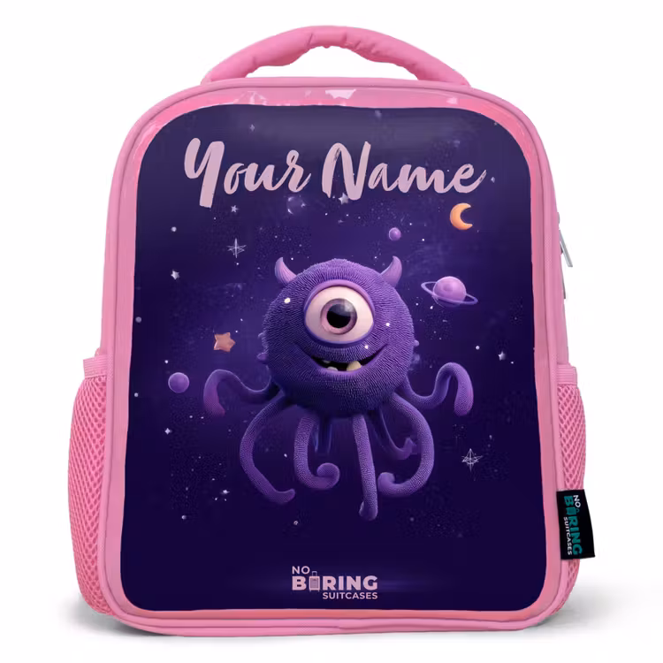 Kids backpack - Pink - Cosmic tentacle monster — 1