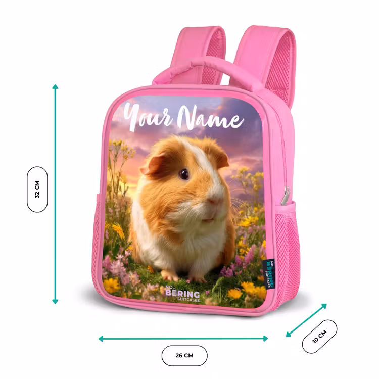 Kids backpack - Pink - Guinea pig - Nature - Animal — 3