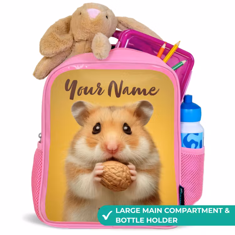 Kids backpack - Pink - Hamster - Walnut - Animal — 2