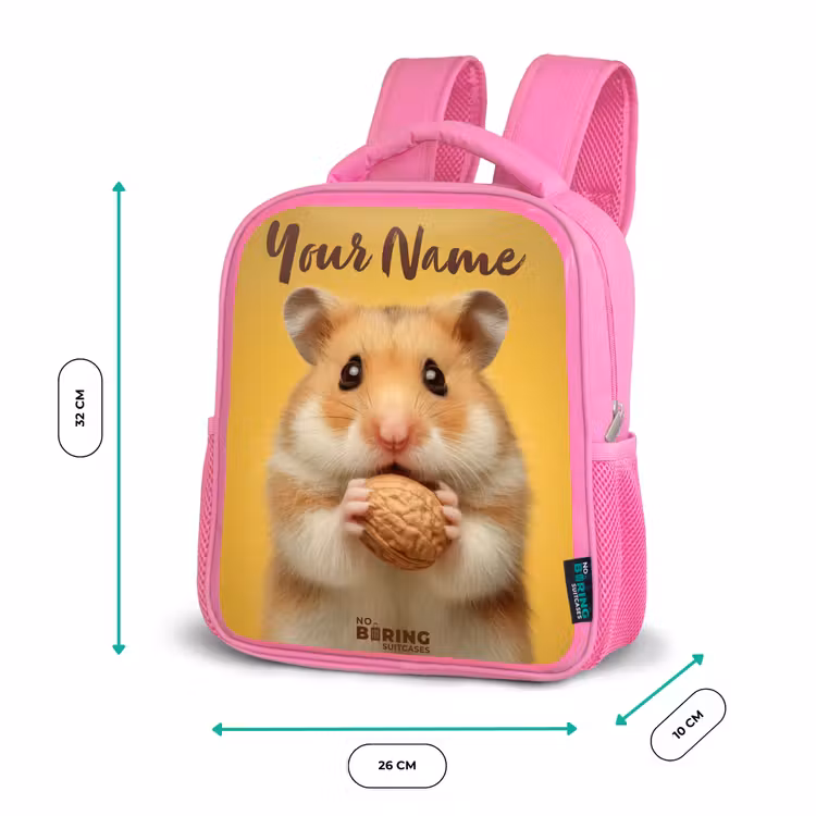 Kids backpack - Pink - Hamster - Walnut - Animal — 3