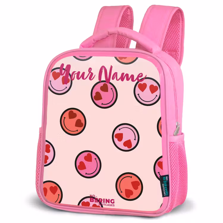 Kids backpack - Pink - Heart - Smiley - Pattern — 4