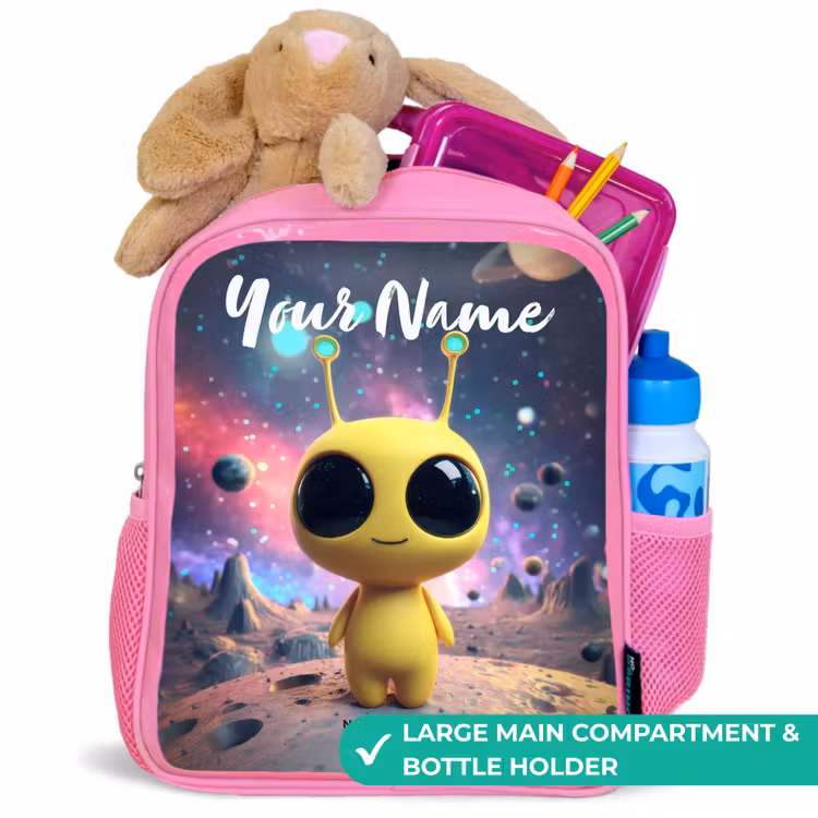 Kids backpack - Pink - Merry alien creature — 2