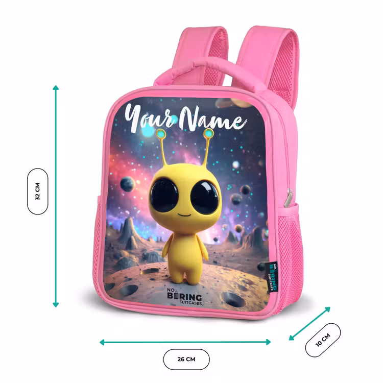 Kids backpack - Pink - Merry alien creature — 3